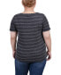 ფოტო #2 პროდუქტის Plus Size Short Sleeve Tie Front Top