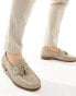 Фото #1 товара Walk London Tino Tassel Loafers In Stone Suede