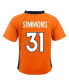 Фото #2 товара Toddler Boys and Girls Justin Simmons Orange Denver Broncos Game Jersey