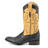 Фото #5 товара Ferrini Nash Ostrich Round Toe Cowboy Mens Black, Yellow Casual Boots 11411-04