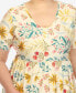 Фото #3 товара Plus Size Floral Short Sleeve Knee Length Dress