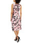 Women's Printed Tie-Front Sleeveless Midi Dress
