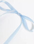 DesignB London pack of 2 hair bow ribbons in pale blue satin