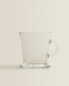Transparent glass cappuccino cup