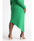 Фото #3 товара Plus Size Asymmetrical Ribbed Knit Skirt - 22/24, Fern Green