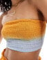 Wednesday's Girl shirred tie dye bandeau beach top in multi