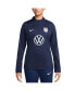 Women's Navy USMNT 2024 Strike Drill Performance Quarter-Zip Pullover Top