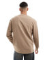 Фото #4 товара Cotton On – Geripptes, langärmliges T-Shirt in Taupe mit lockerem Schnitt