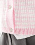 Фото #8 товара Morgan knitted collar button through top in pink check