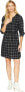Mod-O-Doc 256283 Womens Long Sleeve Flannel Plaid Dress Black Size Medium