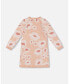 ფოტო #3 პროდუქტის Big Girls Jacquard Retro Flower Knit Dress Light Pink