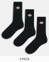 Фото #1 товара Dickies valley grove 3 pack crew socks in black multipack