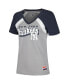 Women's Gray New York Yankees Heathered Raglan V-Neck T-Shirt