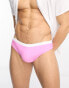 Фото #1 товара ASOS DESIGN swim briefs with contrast waistband in pink