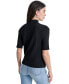 ფოტო #2 პროდუქტის Women's Stud Logo Mock Neck Elbow-Sleeve Sweater