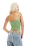 Santa Cruz square neck cropped cami top in green wave print