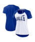 ფოტო #1 პროდუქტის Women's White, Heather Scarlet Buffalo Bills Back Slit Lightweight Fashion T-shirt