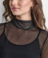 Women's Turtleneck Long-Sleeve Mesh Dress