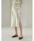 ფოტო #7 პროდუქტის Women's Minimalist Aesthetic Silk Poppy Skirt for Women