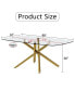 Фото #4 товара Modern Glass and Metal Dining Table for 4-8 People