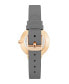 ფოტო #2 პროდუქტის Women's Quartz Gray Faux Leather Band and Floral Pattern Watch, 38mm