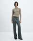 ფოტო #2 პროდუქტის Women's Rhinestone Detail Ribbed Sweater