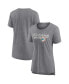 ფოტო #1 პროდუქტის Women's Heather Gray Distressed Miami Dolphins Original Play Tri-Blend T-shirt