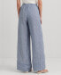 ფოტო #2 პროდუქტის Women's Linen Striped Wide-Leg Pants