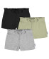 Фото #1 товара Baby Girls Baby Pull-On Knit Shorts, 3-Pack