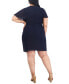 ფოტო #2 პროდუქტის Plus Size Chiffon Flutter Faux-Wrap Dress