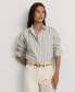 ფოტო #1 პროდუქტის Women's Cotton Striped Shirt, Regular & Petite