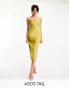 Фото #2 товара ASOS DESIGN Tall scoop neck satin midi slip dress in gold