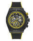 ფოტო #1 პროდუქტის Men's Multi-Function Black Nylon, Silicone Watch, 47mm
