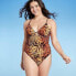 Фото #2 товара Women's Underwire Keyhole One Piece Swimsuit - Shade & Shore Tiger Print 34DD