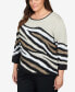 Plus Size Classic Animal Jacquard Beaded Top