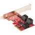 StarTech.com SATA PCIe Card - 6 Port PCIe SATA Expansion Card - 6Gbps - Low/Full Profile - Stacked SATA Connectors - ASM1166 Non-Raid - PCI Express to SATA Converter - PCIe - SATA - Red - ASMedia - ASM1166 - 6 Gbit/s - 0 - 85 °C