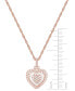 ფოტო #4 პროდუქტის Diamond Heart 18" Pendant Necklace (1/2 ct. t.w.) in 14k Rose Gold (Also Available in White Gold)