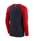 Фото #4 товара Men's Navy, Red Washington Nationals Game Authentic Collection Performance Raglan Long Sleeve T-shirt