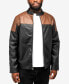 Фото #1 товара Men's Grainy Polyurethane Quilted Sleeves Jacket with Faux Shearling Lining
