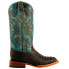 Ferrini Stampede Crocodile Embroidered Square Toe Cowboy Womens Blue, Brown, Gr