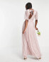 Фото #2 товара Anaya With Love Tall Bridesmaid tulle flutter sleeve maxi dress in pink