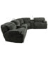 Фото #3 товара Sebaston 6-Pc. Fabric Sectional with 2 Power Motion Recliners and 2 USB Consoles, Created for Macy's