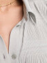 ASOS DESIGN co-ord oversized plisse shirt in silver