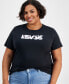 Plus Size Perfect Cotton Floral Logo Tee