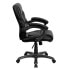 Фото #1 товара Mid-Back Black Leather Overstuffed Swivel Task Chair With Arms