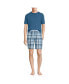 Фото #3 товара Men's Knit Jersey Pajama Shorts Sleep Set