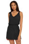 Фото #2 товара BECCA by Rebecca Virtue Breezy Basics Tie Shoulder Dress Cover-Up Black Size 2XL