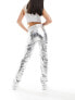 Фото #5 товара River Island metallic straight leg trouser in silver