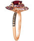 Chocolatier® Multi-Gemstone (2-1/2 ct. t.w.) & Chocolate Diamond (1/5 ct. t.w.) Statement Ring in 14k Rose Gold