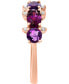 ფოტო #4 პროდუქტის Multi-Gemstone (2-1/4 ct. t.w.) & Diamond (1/20 ct. t.w.) Ring in 14k Rose Gold